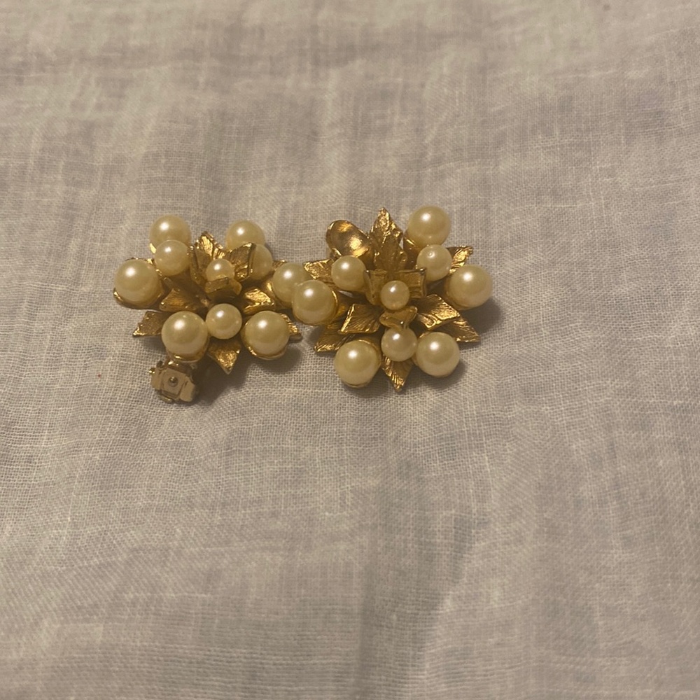 Pearl and gold earrings snaps.